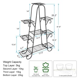 9 Tier Plant Stand Indoor Outdoor, Metal Multilayer Flower Shelf, Patio Garden Potted Plant Holder Display Rack for Plants Pots