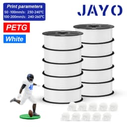 JAYO PLA Meta/ABS/ PLA / TPU/PETG Filament 1.75MM 10Rolls 100% No Bubble for FDM 3D Printer Materials Filament DIY Gift FastShip