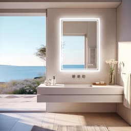 LED Backlit Mirror Bathroom Vanity with Lights,Anti-Fog,Dimmable,CRI90+,Touch Button,Water Proof,Horizontal/Vertical