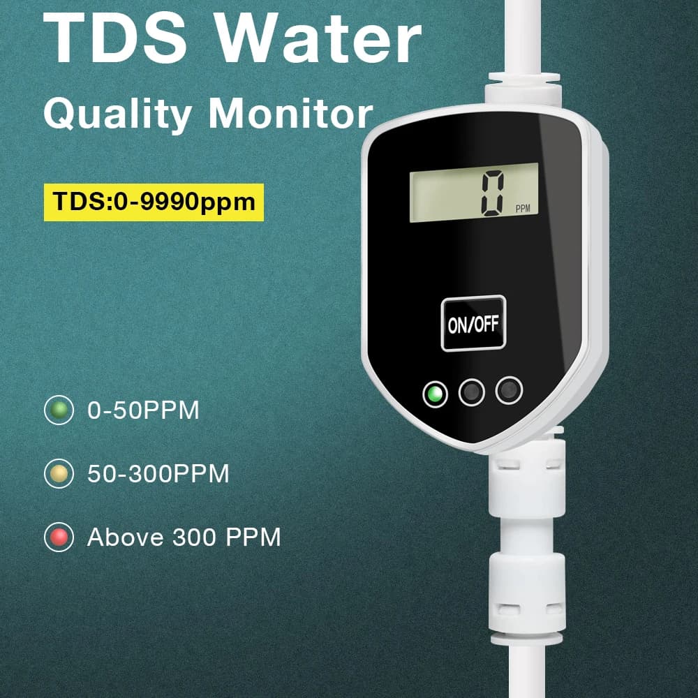 Inlines TDS Monitor 0-999 PPM TDS Meter Tap Water Filter Water Quality Tester for Drinking Water Fish Tank Real-time monitoring