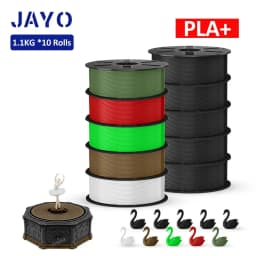 JAYO 3D Printer Filament PLA Series 1.75MM 5Rolls/10Rolls High Strength 100% No Bubble Neatly Wound for FDM DIY Gift Material