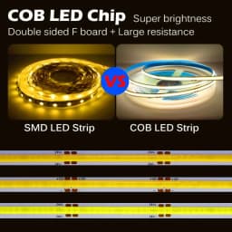 DC 12V 24V COB LED Strip Light 8mm High Brightness 320 LEDs/M High Density Flexible Strip Light Color Blue Red Green White Ra≥90