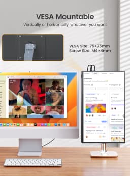 UPERFECT 18.5" Portable Monitor IPS PS5 XBOX 1080P 120Hz Gaming IPS Display For Laptop Dual USB C HDMI Computer Extend Screen