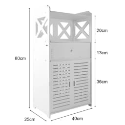 Bathroom Storage Cabinet 3 Tier Cabinet Organizer with Door Bathroom Furniture Free-standing Bathroom Storage Unit