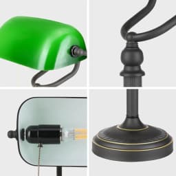 Green glass banker lamp table lamp with Chian switch E27/E26 Desk Lamp