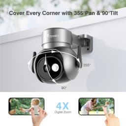 Ctronics Real 4K 8MP Outdoor WiFi 5Ghz Surveillance Camera Human Animal Car Auto Tracking 360 Color Night Vision Two-Way Audio