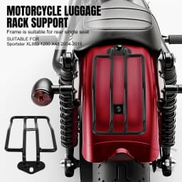 Black Motorcycle Rear Solo Seat Luggage Rack Support Shelf For Harley Sportster XL 883 1200 2004- 2015