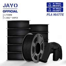 JAYO PLA Matte Filament 10 Rolls PLA 3D Printer Filament 1.75mm 1.1KG Neatly Wound Smooth Matte Finish Materials For FDM 3D
