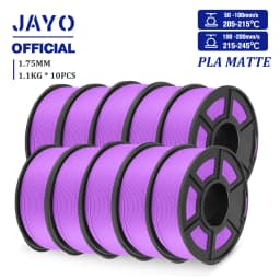 JAYO PLA Matte Filament 10 Rolls PLA 3D Printer Filament 1.75mm 1.1KG Neatly Wound Smooth Matte Finish Materials For FDM 3D