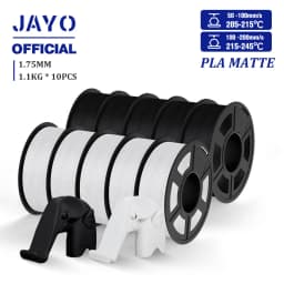 JAYO PLA Matte Filament 10 Rolls PLA 3D Printer Filament 1.75mm 1.1KG Neatly Wound Smooth Matte Finish Materials For FDM 3D