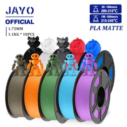 JAYO PLA Matte Filament 10 Rolls PLA 3D Printer Filament 1.75mm 1.1KG Neatly Wound Smooth Matte Finish Materials For FDM 3D