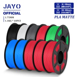 JAYO PLA Matte Filament 10 Rolls PLA 3D Printer Filament 1.75mm 1.1KG Neatly Wound Smooth Matte Finish Materials For FDM 3D