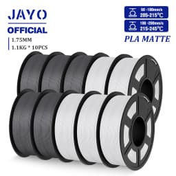 JAYO PLA Matte Filament 10 Rolls PLA 3D Printer Filament 1.75mm 1.1KG Neatly Wound Smooth Matte Finish Materials For FDM 3D