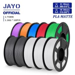 JAYO PLA Matte Filament 10 Rolls PLA 3D Printer Filament 1.75mm 1.1KG Neatly Wound Smooth Matte Finish Materials For FDM 3D