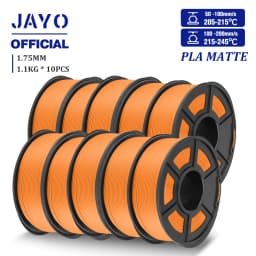 JAYO PLA Matte Filament 10 Rolls PLA 3D Printer Filament 1.75mm 1.1KG Neatly Wound Smooth Matte Finish Materials For FDM 3D
