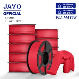 JAYO PLA Matte Filament 10 Rolls PLA 3D Printer Filament 1.75mm 1.1KG Neatly Wound Smooth Matte Finish Materials For FDM 3D