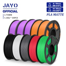 JAYO PLA Matte Filament 10 Rolls PLA 3D Printer Filament 1.75mm 1.1KG Neatly Wound Smooth Matte Finish Materials For FDM 3D