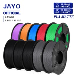 JAYO PLA Matte Filament 10 Rolls PLA 3D Printer Filament 1.75mm 1.1KG Neatly Wound Smooth Matte Finish Materials For FDM 3D