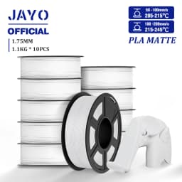 JAYO PLA Matte Filament 10 Rolls PLA 3D Printer Filament 1.75mm 1.1KG Neatly Wound Smooth Matte Finish Materials For FDM 3D