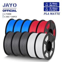 JAYO PLA Matte Filament 10 Rolls PLA 3D Printer Filament 1.75mm 1.1KG Neatly Wound Smooth Matte Finish Materials For FDM 3D