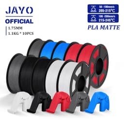 JAYO PLA Matte Filament 10 Rolls PLA 3D Printer Filament 1.75mm 1.1KG Neatly Wound Smooth Matte Finish Materials For FDM 3D