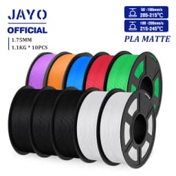 JAYO PLA Matte Filament 10 Rolls PLA 3D Printer Filament 1.75mm 1.1KG Neatly Wound Smooth Matte Finish Materials For FDM 3D