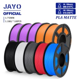 JAYO PLA Matte Filament 10 Rolls PLA 3D Printer Filament 1.75mm 1.1KG Neatly Wound Smooth Matte Finish Materials For FDM 3D
