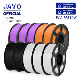 JAYO PLA Matte Filament 10 Rolls PLA 3D Printer Filament 1.75mm 1.1KG Neatly Wound Smooth Matte Finish Materials For FDM 3D