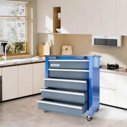5-Drawer Tool Chest,Locking Metal Tool Cabinet with Drawer Liners,Non-slip Pearl Cotton Mat