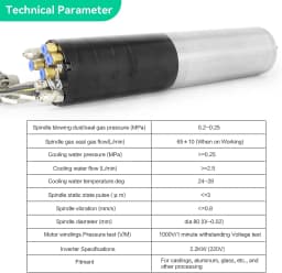 『US/EU』NC 2.2W 220V ATC Spindle Motor ISO20 80mm Permanent POWER Water Cooled Spindle+Inverter For CNC Router Machine