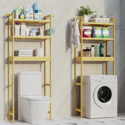 Over Toilet Shelf Bathroom Laundry Organizer Bamboo Storage Shelf Rack