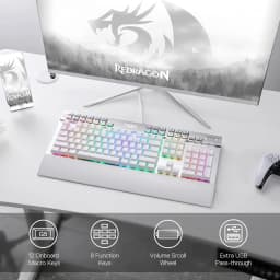 Redragon K550 RGB Gaming 104 Keys + 12 Macro G Keys Wired Mechanical & Wrist Rest Keyboard