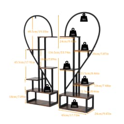 Heart Shaped Tall Plant Storage Shelf 6 Tiers Metal Indoor Plant Garden Holder Multi-Layer Display Rack