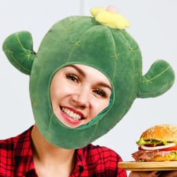 Funny Hat For Women Men Cactus Soft Plush Doll Headgear Hat Sleeping Toy For Holiday Items