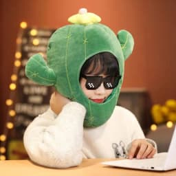 Funny Hat For Women Men Cactus Soft Plush Doll Headgear Hat Sleeping Toy For Holiday Items
