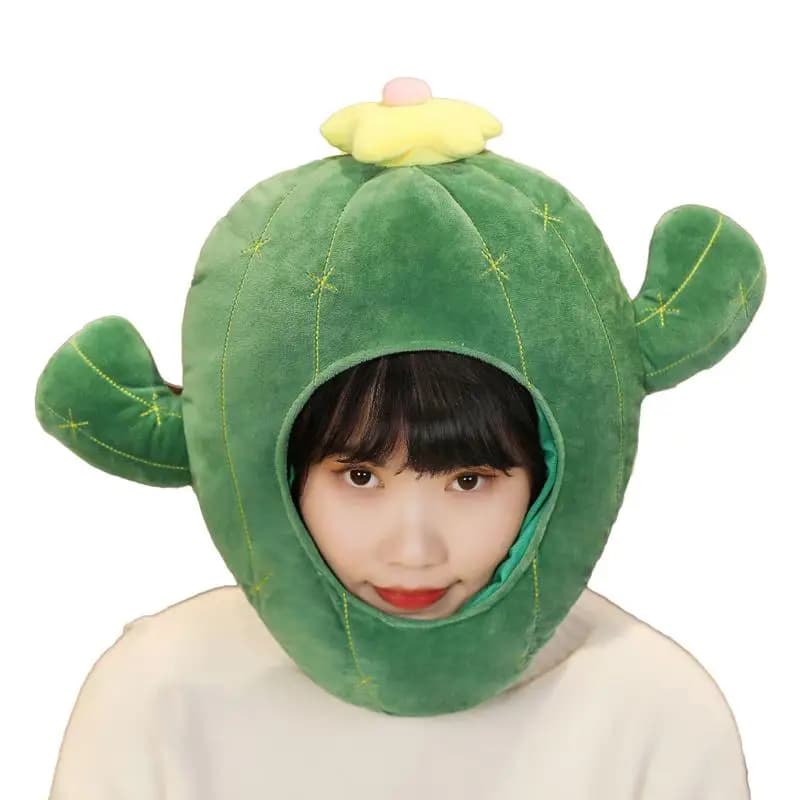 Funny Hat For Women Men Cactus Soft Plush Doll Headgear Hat Sleeping Toy For Holiday Items