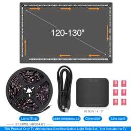Christmas Ambient TV LED Backlight Sync to Screen For 40-130 Inch Real-Time Sync Light Strip For 4K HDMI-Compatible 2.0 Device