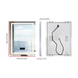 LUVODI Bluetooth Bathroom Mirror Time Temperature Display Wall Hang Vanity Mirror with Bluetooth Speaker Dimmable Anti-fog