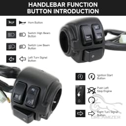 Motorcycle Black Chrome 1" 25mm Handlebar Turn Signal Control Switch For Harley XL883 Sportster Dyna V-ROD Softail