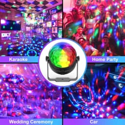 Gwong 3 LED Magic Ball Light Rotating Stage Light with Remote Control Effect Atmosphere Lamp for Concert Club Party DJ Show Lamp