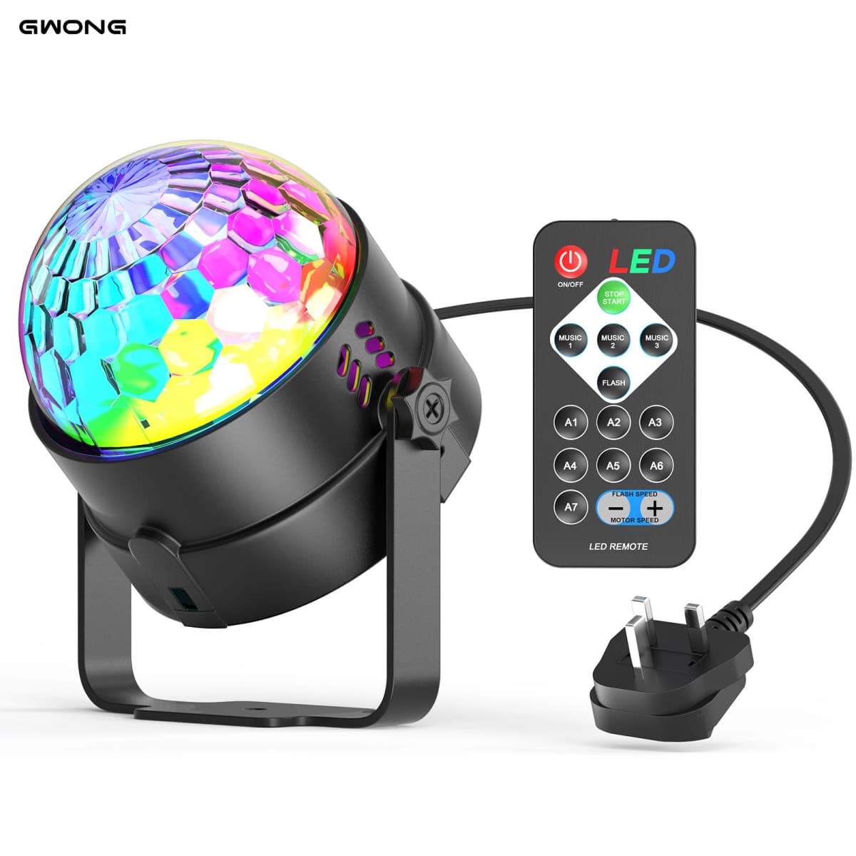 Gwong 3 LED Magic Ball Light Rotating Stage Light with Remote Control Effect Atmosphere Lamp for Concert Club Party DJ Show Lamp