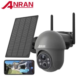 ANRAN 2K WiFi Camera 3/5MP Solar Panel Battery Camera,Free Basic Cloud Storage,Compatible Alexa,PIR Detection,Color Night Vision