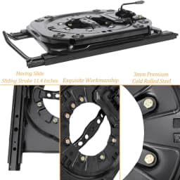 Heavy Duty Seat Swivel Base with Slider, 3.0mm Steel Plate Swivel Seat Base 360 Degree Rotatable for RV Van Camper Boat TruckBus