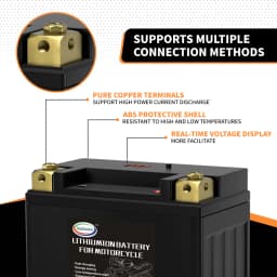 12V Lithium Motorcycle Battery LiFePO4 Built in BMS Maintenance Free for ATV UTV Jet Ski Snowmobile Honda Suzuki Kawasaki Yamaha