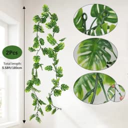 170cm Artificial Hanging Plants Fake Tropical Plants Vines Plastic Monstera Leaves Turtle Leafs for Garden Wedding Home Decor