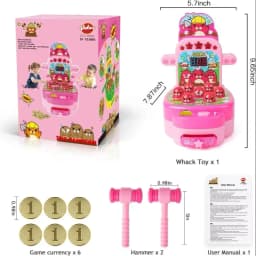 VATOS Whack Game Mole Mini Electronic Game 2 Hammers Pounding Toddler Toys for 3 4 5 6 7 8 Years Old Boys Girls Interactive Toy