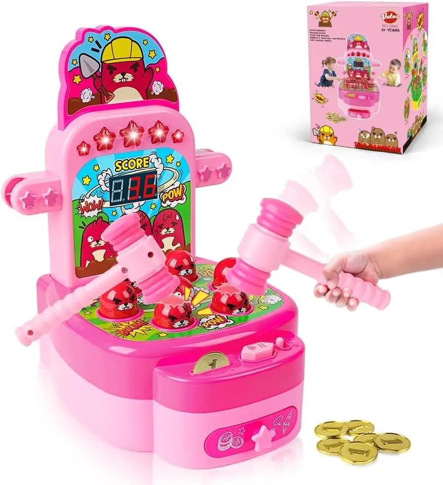 VATOS Whack Game Mole Mini Electronic Game 2 Hammers Pounding Toddler Toys for 3 4 5 6 7 8 Years Old Boys Girls Interactive Toy
