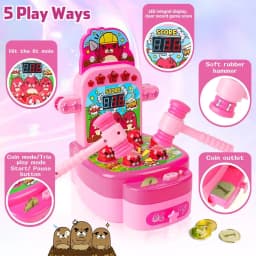 VATOS Whack Game Mole Mini Electronic Game 2 Hammers Pounding Toddler Toys for 3 4 5 6 7 8 Years Old Boys Girls Interactive Toy