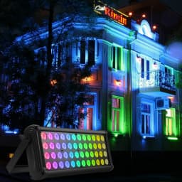 48LED Rainbow Effect Wall Lights 3 IN 1 Color Mixing Highlights LED Projection Light Building Exterior Outdoor Building Lighting