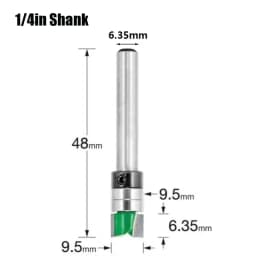 1PC/2PCS 6MM/6.35MM Shank Double-Bearing Trimming Milling Cutter Steel Blade Profile Bottom Milling Cutter For Precise Grooving